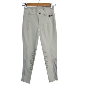 Kerrits Kids Beige Equestrian Riding Breeches Silicone Grip Knee Patch Small